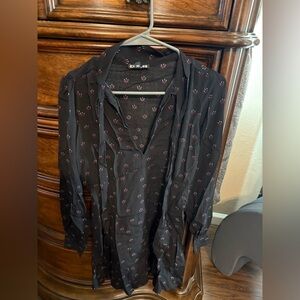 Express Black Dress with Pink Accents